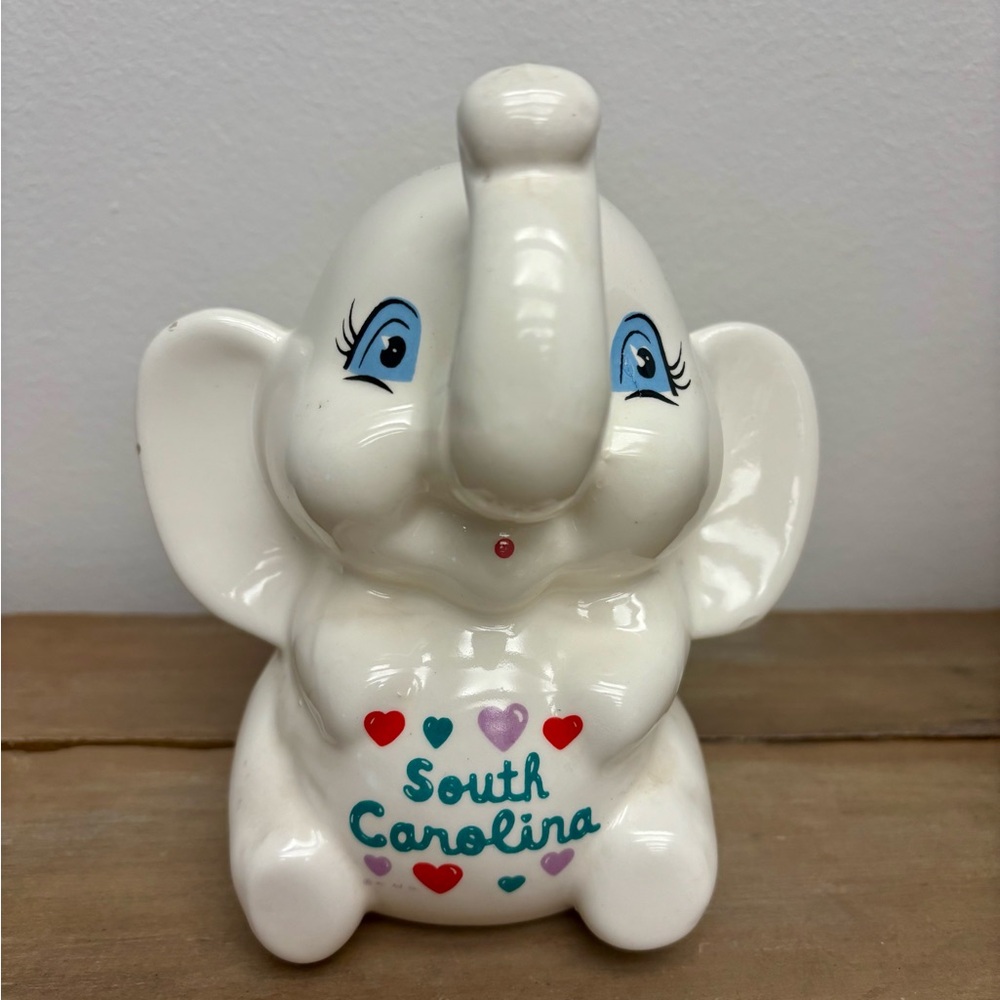 Vintage Ceramic Elephant Piggy Bank, Scotty baby bank, Mid Century